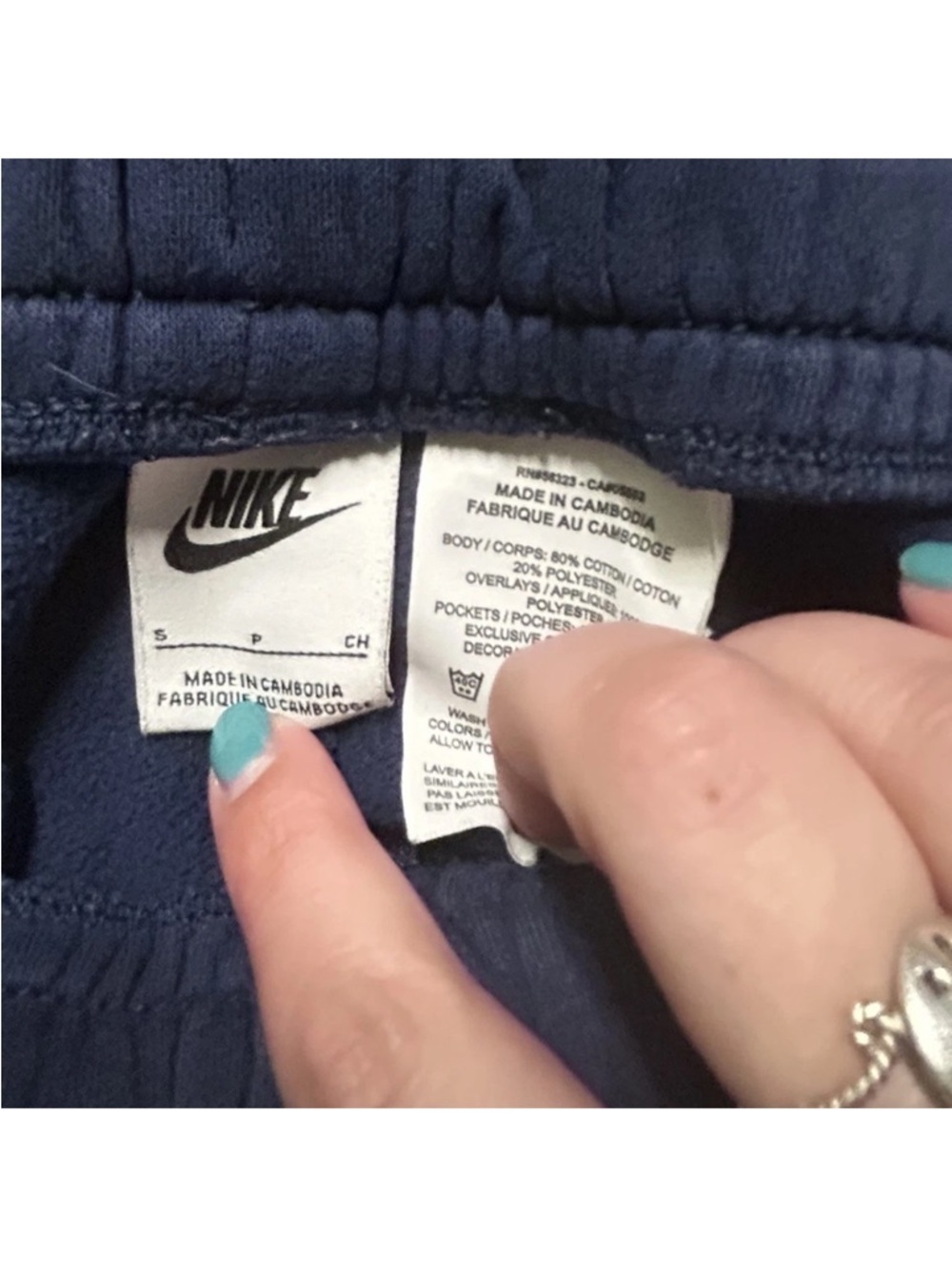 Men’s Nike Navy Blue Fleece Sweatpants Size Small - Picture 3 of 3